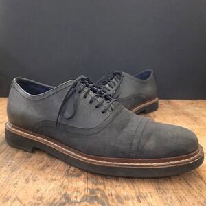 COLE HAAN 9.5M Black Leather Oxford Nike‎ Air Comfort Dress Shoe Workwear